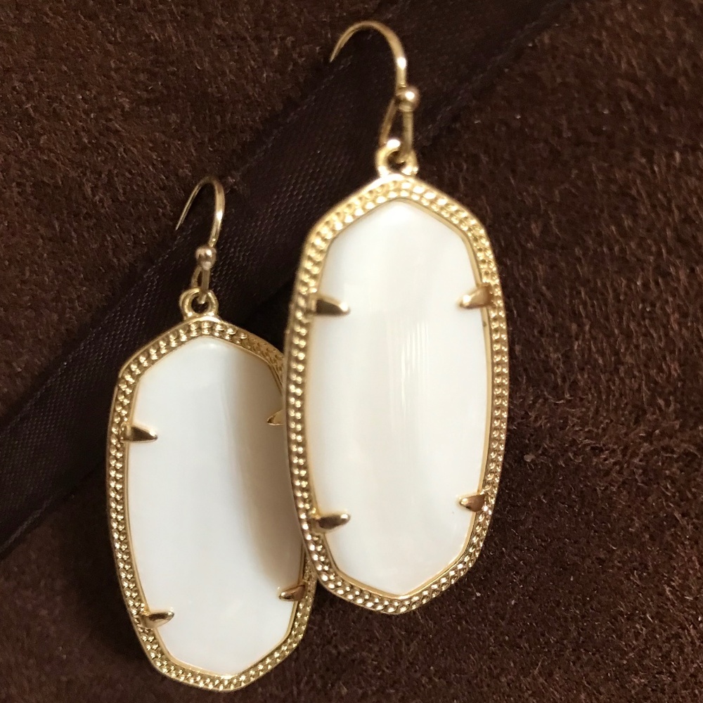 Kendra Scott Ivory Mother of Pearl Earrings 14k yellow gold over brass